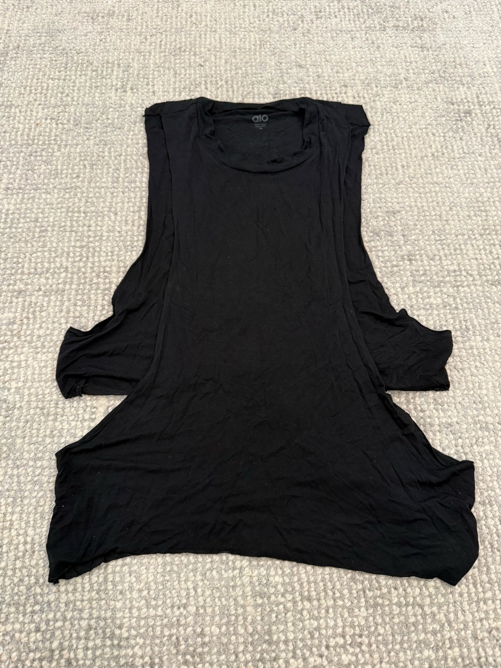 ALO Yoga Black Muscle Tank with Deep Armholes